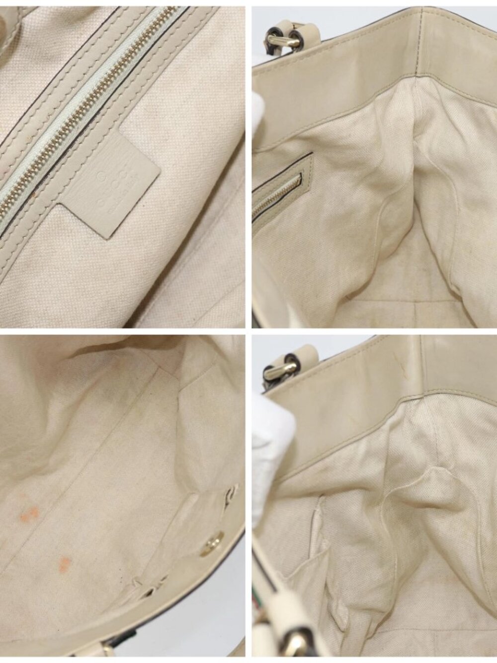 GUCCI GG Canvas Web Sherry Line Mayfair Tote Bag Beige Red 257061 Auth ep12533 - Picture 15 of 16